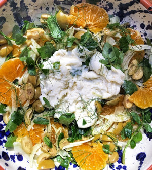 Burrata, Tangerine, Fennel and Olive Salad