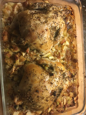 Herbed Cornish Hens with Easy Apple Stuffing