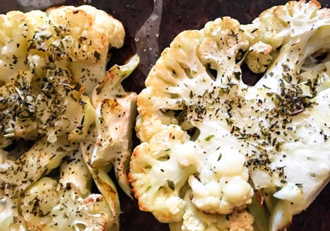 Roasted Cauliflower Steaks / Summer Vegetables