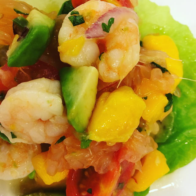 Julie’s Peach Avocado and Shrimp Salad