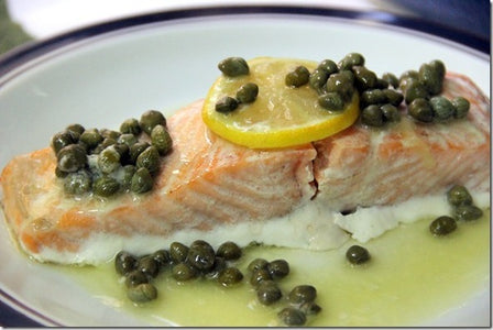Grilled Salmon with Calamansi Caper Butter Sauce