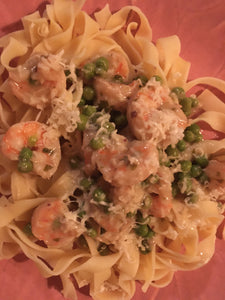 Shrimp Alfredo with Olive Oil